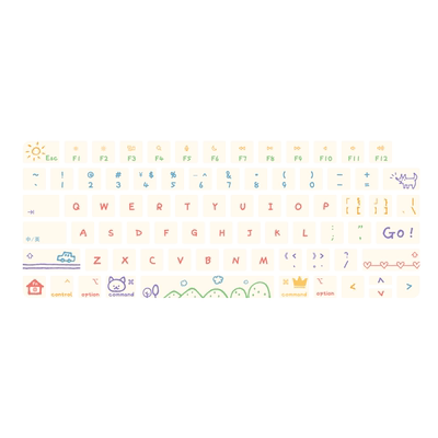 适用于苹果一体机iMac A1644 A2449 A2450 A1314妙控2代无线蓝牙键盘膜magic keyboard保护套垫卡通彩绘女生