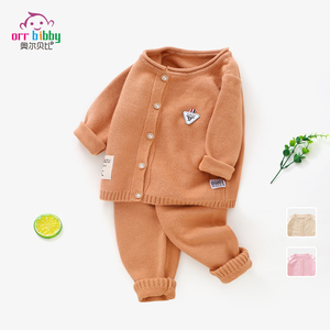 秋季新款婴儿针织衫套装