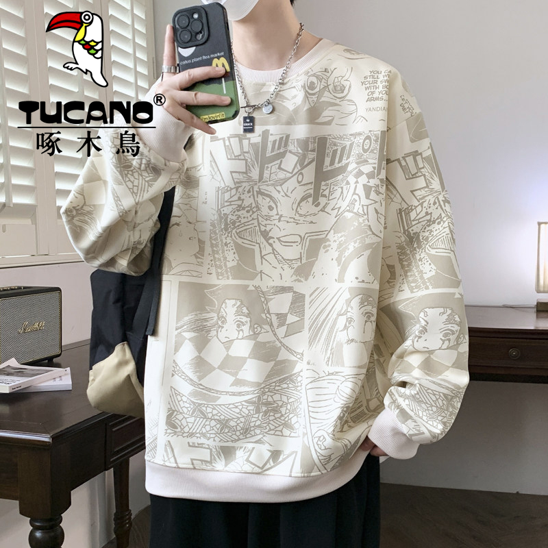 美式圆领卫衣男士青少年长袖上衣