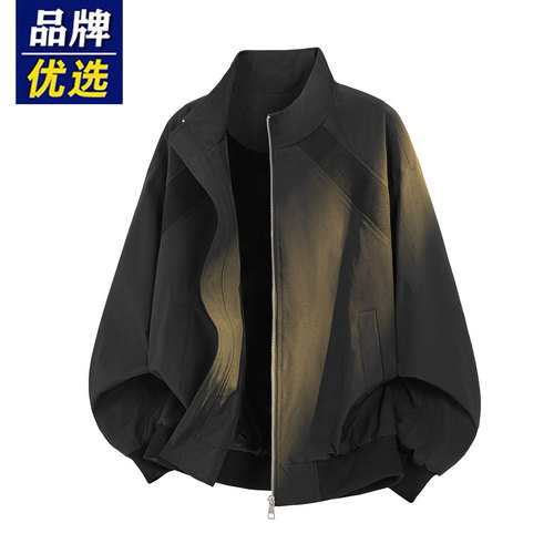 品牌优选痞帅立领飞行夹克男士春秋季休闲美式高街青少年工装外套