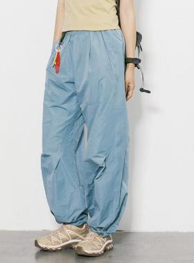 RCDB日系户外防泼水登山裤男女直筒束脚休闲 情侣徒步防风工装长