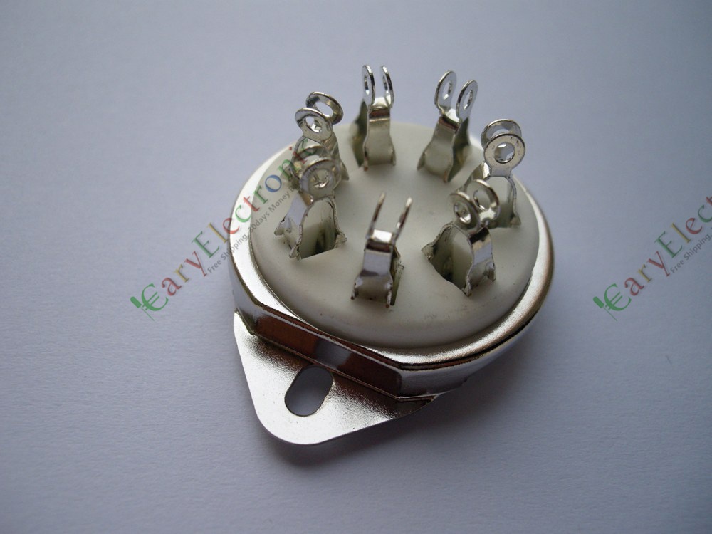 全新大七脚陶瓷GZC7-21电子管镀银管座 7脚管座反面装搭棚用