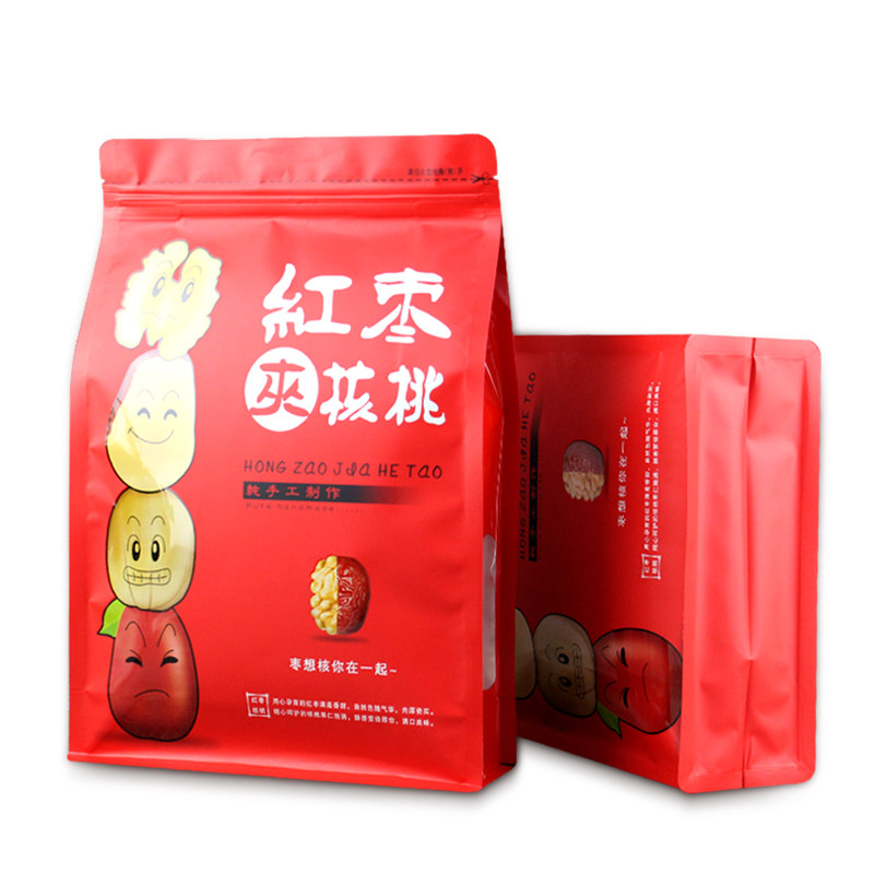 红枣夹核桃包装袋500g大枣夹核桃仁自封袋八边封食品袋外袋小内袋