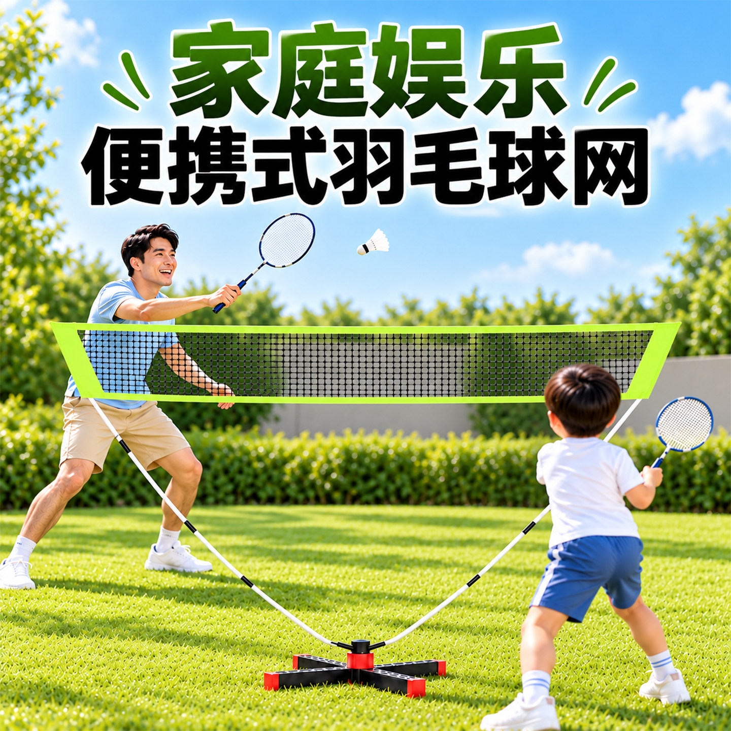 羽毛球网架便携式折叠隔断网