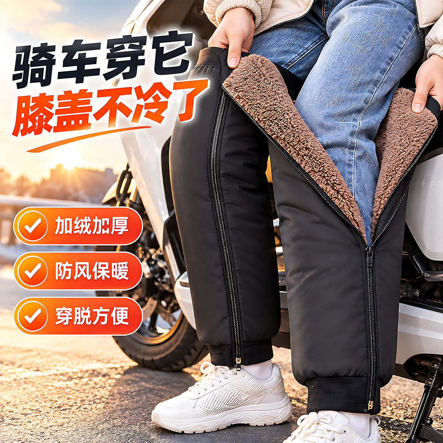 冬季骑行防风保暖护膝