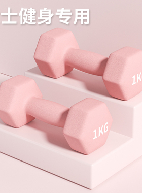 哑铃女士健身家用1kg一对实心纯铁杠铃亚铃3kg铸铁器材六角器材