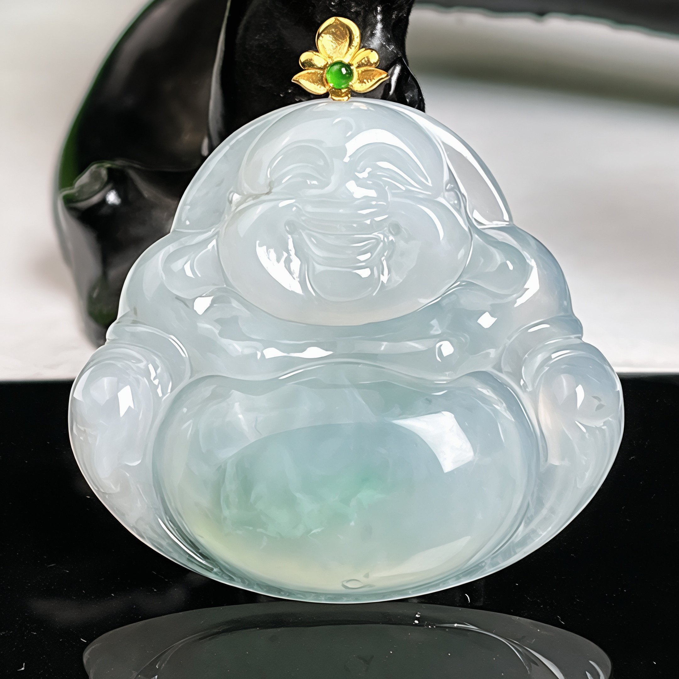 缅甸天然A货翡翠玉石佛公吊坠