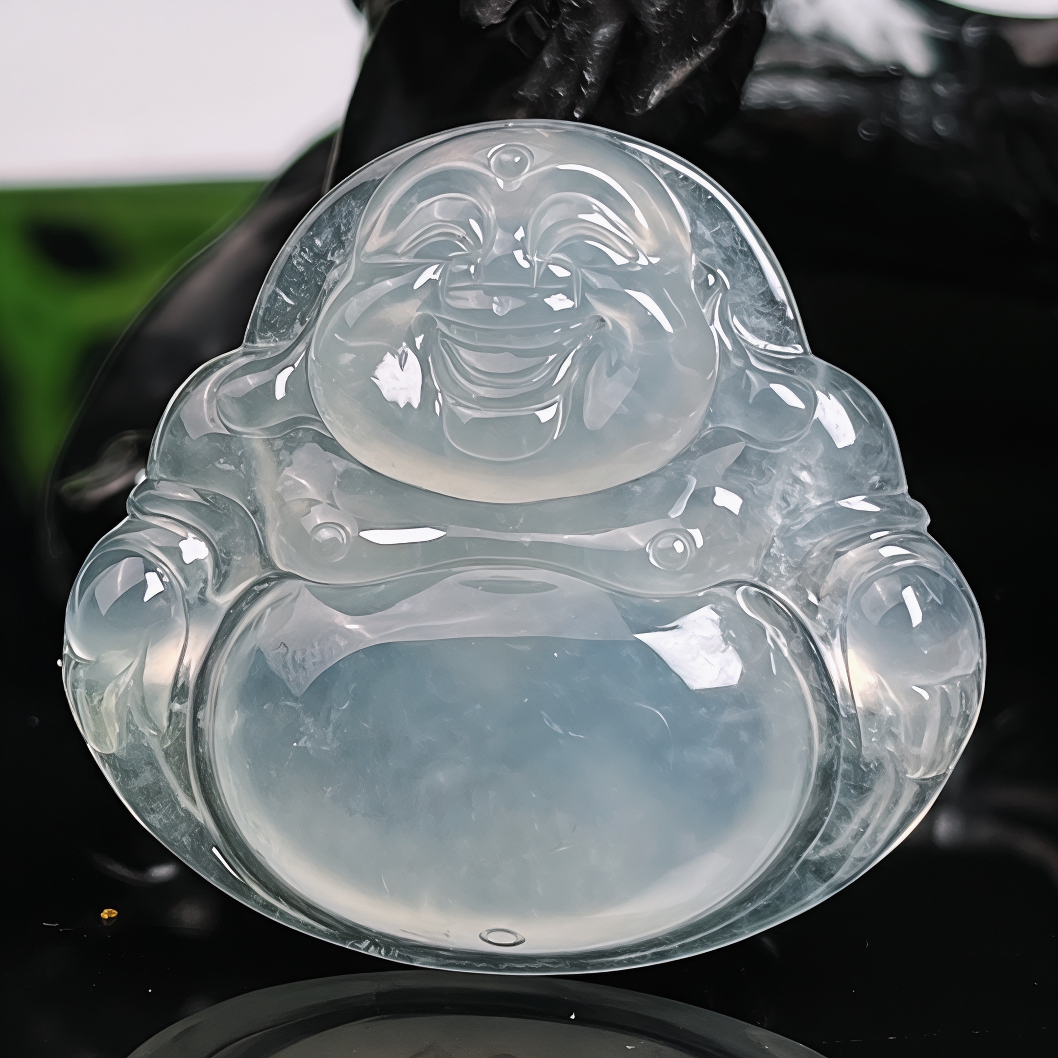 天然A货翡翠高冰佛公吊坠