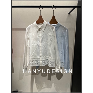 小翻领花边衬衫 苎麻法式 26早春新款 女 韩钰DESIGN