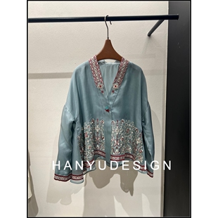 风100%桑蚕丝刺绣衬衫 新中式 26早春新款 女 韩钰DESIGN