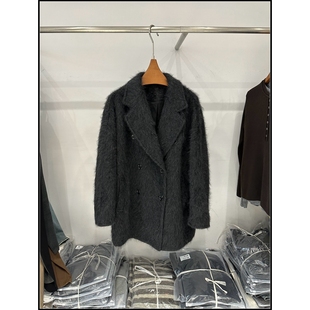 【韩钰DESIGN】 纯色保暖拉毛拉绒羊毛羊绒大衣外套女