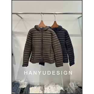 百搭连帽纯色保暖横排90白鹅绒服羽绒服外套女 韩钰DESIGN