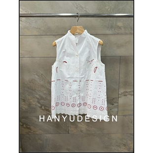 百搭红色刺绣无袖 新中式 26早春新款 马甲女 韩钰DESIGN