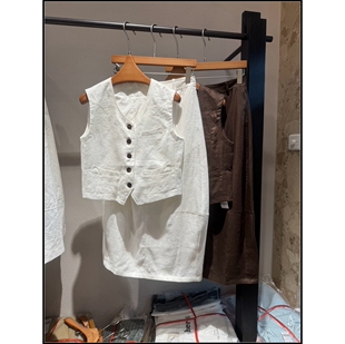 100%亚麻极简轻熟风马甲套装 26早春新款 女 韩钰DESIGN