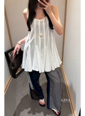 【韩钰DESIGN】26夏季新款 甜美度假风白色花苞背心裙女