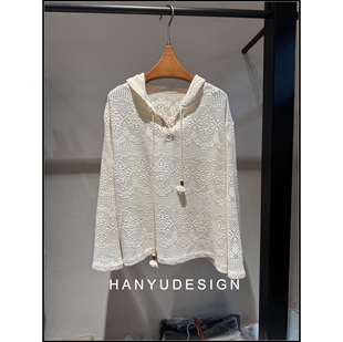 连帽宽松镂空钩花针织衫 26早春新款 女 韩钰DESIGN