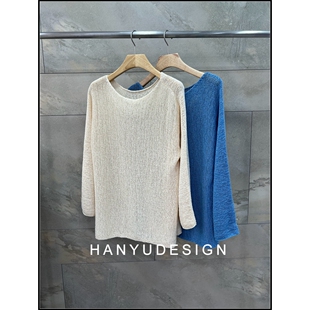 针织衫 宽松慵懒风圆领长袖 26早春新款 女 韩钰DESIGN