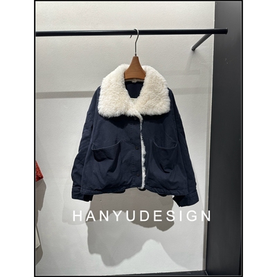 韩钰DESIGN羊皮毛一体羽绒服