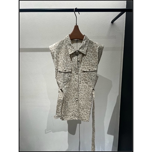 衬衫 设计感豹纹翻领无袖 26早春新款 女 韩钰DESIGN