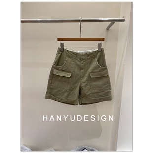 短裤 简约百搭高腰显瘦工装 韩钰DESIGN 女 现货25早秋新