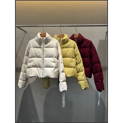 【韩钰DESIGN】 纯山羊绒面料保暖舒适白鹅绒羽绒服外套女