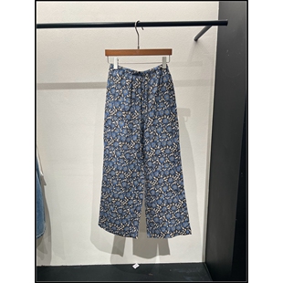 100%亚麻韩系碎花印花阔腿裤 26早春新款 女 韩钰DESIGN