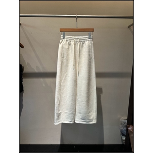 女 松紧腰抽绳弯刀绵羊毛阔腿休闲裤 韩钰DESIGN