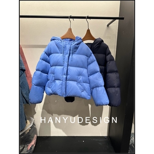 保暖百搭云朵轻盈抽绳连帽90白鹅绒服羽绒服女 韩钰DESIGN