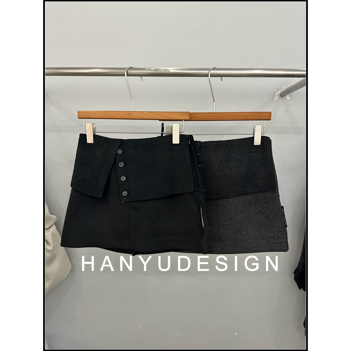 韩钰DESIGN针织羊毛毛呢半身裙