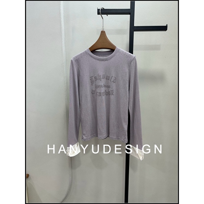 【韩钰DESIGN】26早春新款 字母印花宽松圆领长袖罩衫