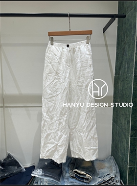 【韩钰DESIGN】26夏季新款 松弛感通勤简约风白色阔腿裤女