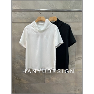 极简风堆堆领减龄短袖 26早春新款 T恤女 韩钰DESIGN