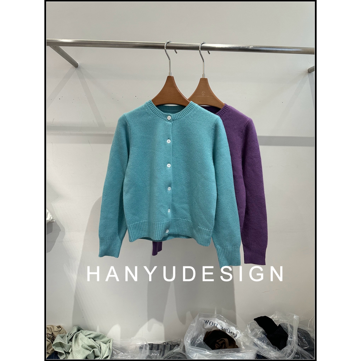 韩钰DESIGN山羊绒圆领针织开衫