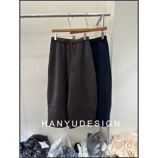 休闲裤 百搭松紧腰抽绳弯刀羊毛卫裤 女 韩钰DESIGN