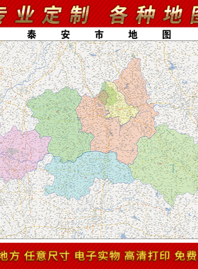 2025年泰安市地图客厅办公室街道墙壁装饰实物定制地形