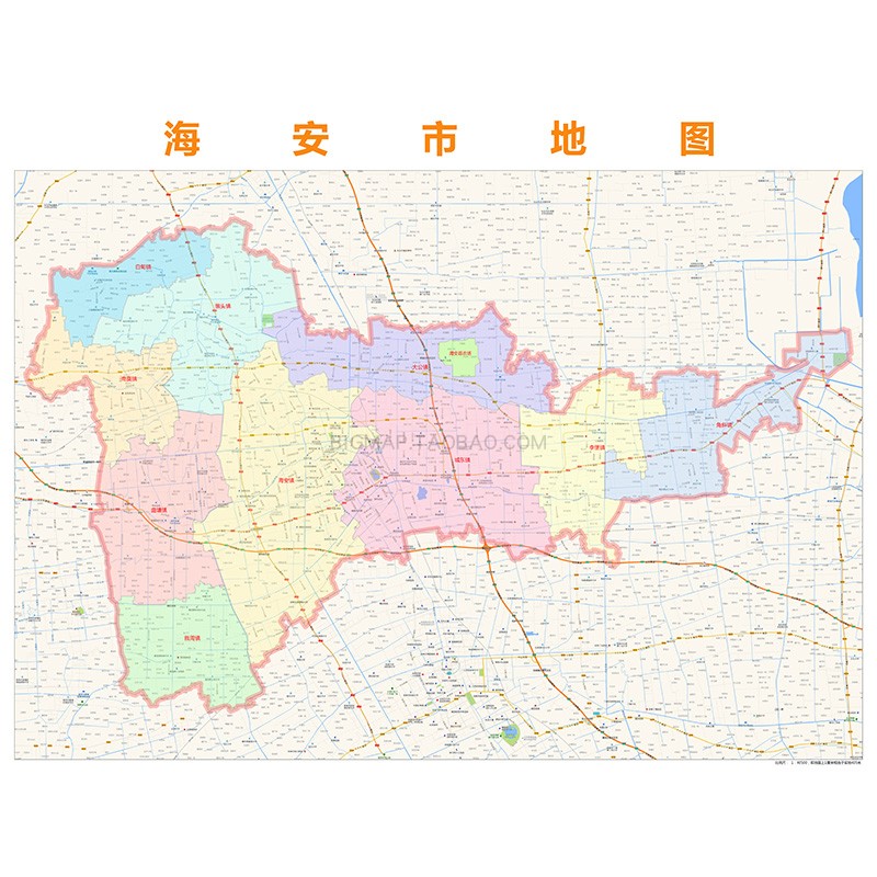 海安市行政区划地图 2022路线定制城市交通区域划分贴图h