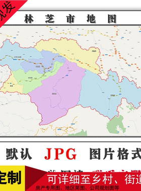 林芝市地图高清年西藏自治区现代风格装饰墙贴路线