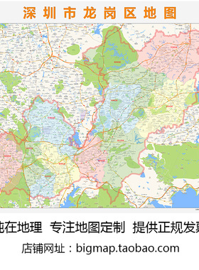 深圳市龙岗区地图行政区划2025路线定制区县街道区域划分贴图