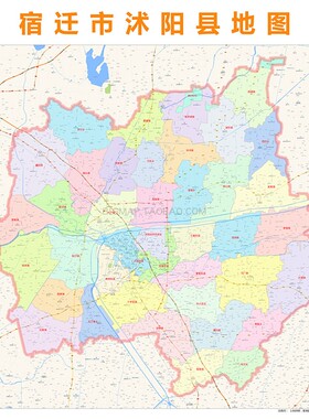 宿迁市沭阳县行政区划地图 路线定制2025城市街道区域划分贴图