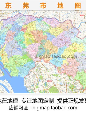 东莞市行政区划地图2025路线定制城市交通卫星影像区域划分贴图