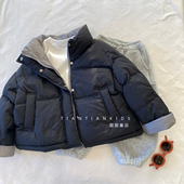 立领羽绒服男童保暖拉链外套冬女宝羽绒上衣 短款 中童110 160