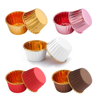 新年金色蛋糕纸杯50只卷边马芬杯麦芬杯子红色结婚耐高温铝箔纸托