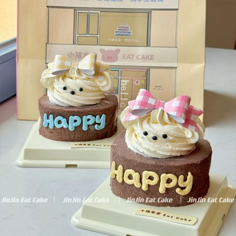 韩式小熊帽子蛋糕装饰摆件