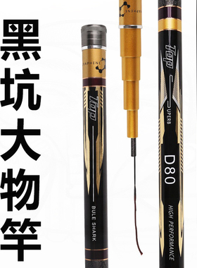 迪恩D80大物竿黑坑鱼竿野战巨物19调8H台钓竿超轻超硬10/12米鱼杆