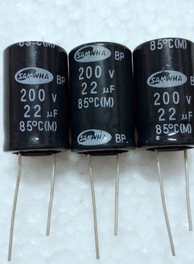 原装韩国三和 无极NP 电解电容 200V22UF 22UF200V 体积：16*25