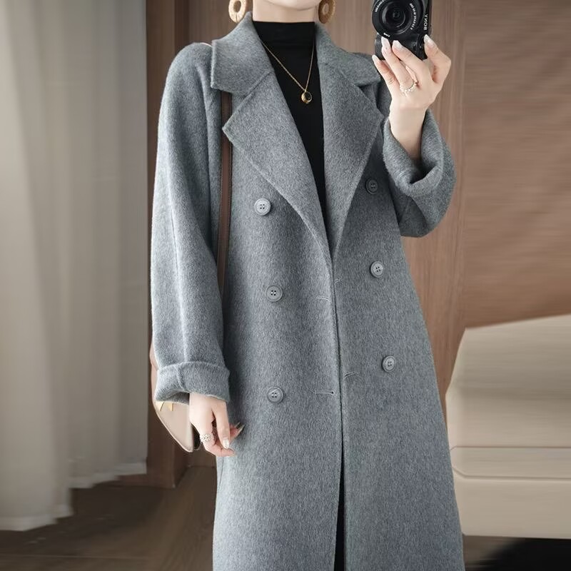 高端羊毛呢双面毛呢大衣西装外套