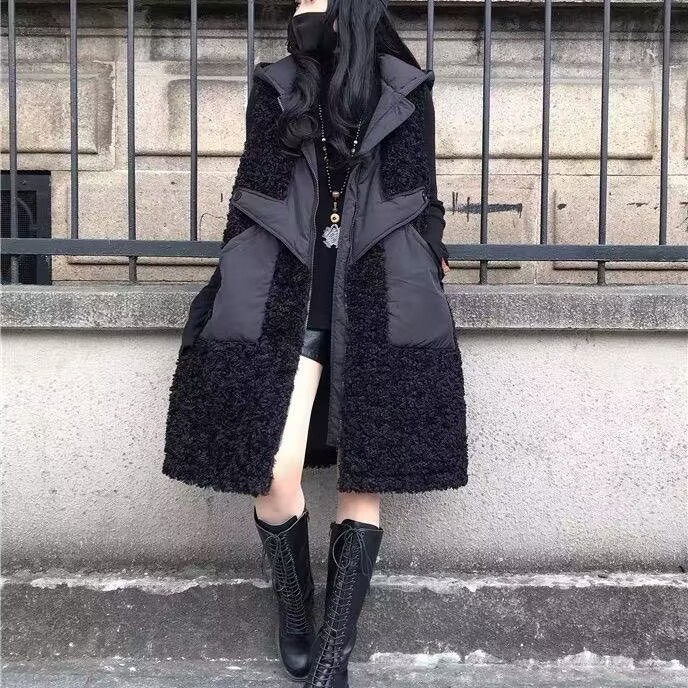 加厚羊羔毛洋气百搭连帽马甲外套