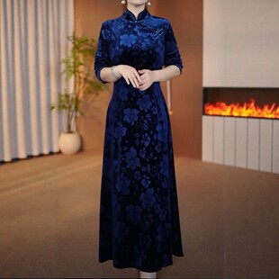 十三行春秋高端时尚 轻奢高级感重工提花国风复古改良旗袍连衣裙女