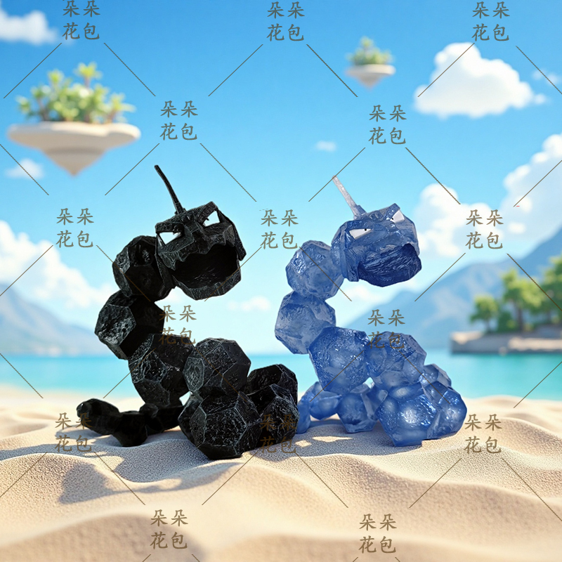 BKM宠物精灵动漫游戏周边桌搭机箱摆件水晶大岩蛇GK手办公仔玩具