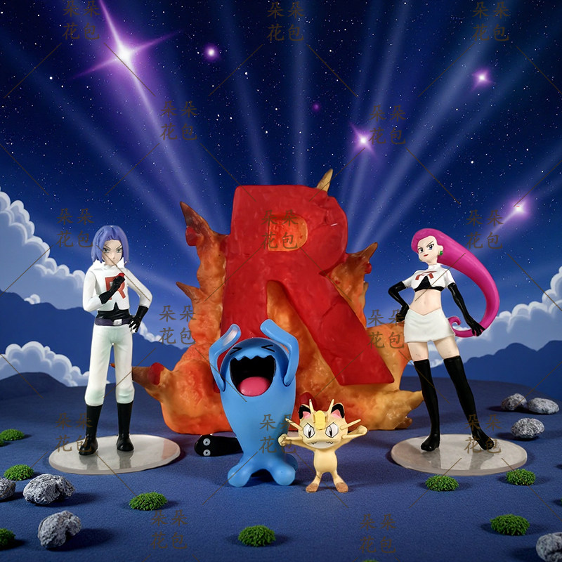 神奇宝贝二次元周边摆件反派组织火箭队武藏小次郎喵喵果然翁手办